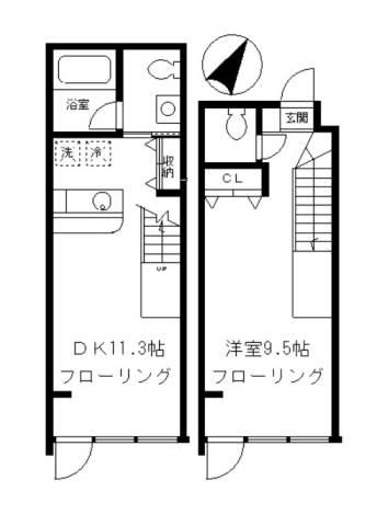 グランアセット月島1(1LDK/1階)の間取り写真