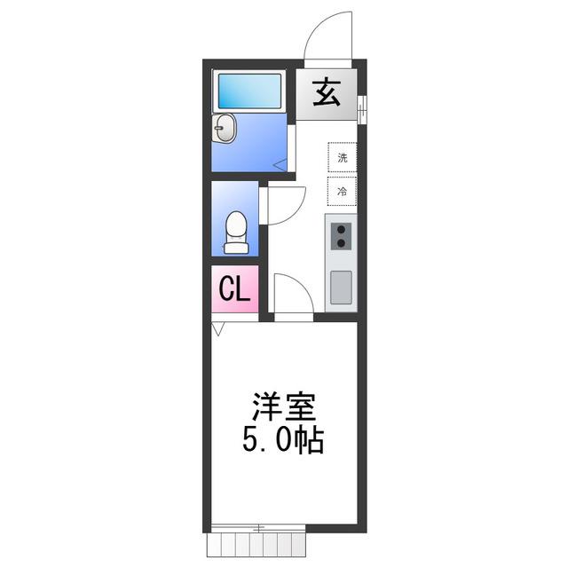 TJ海南岡田(1K/1階)の間取り写真
