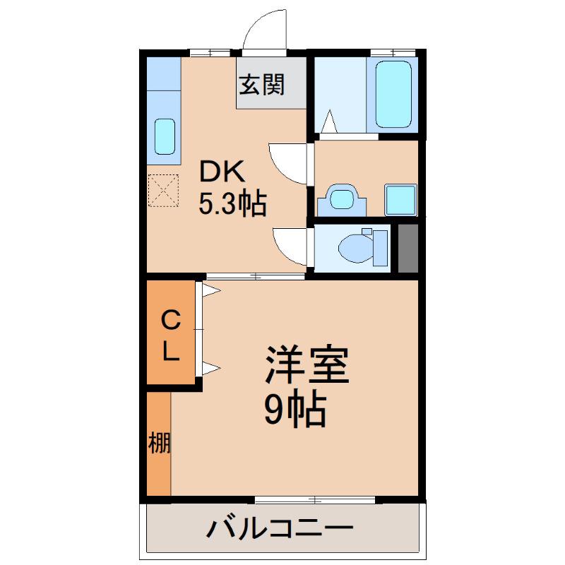 T-HOUSEIII(1K/1階)の間取り写真