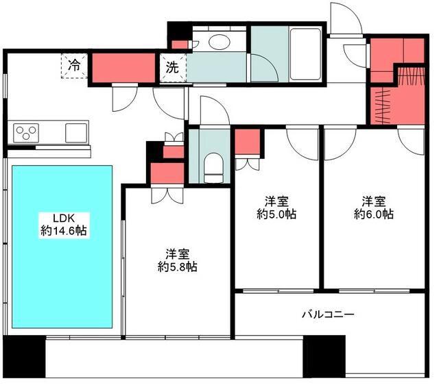 シティタワー大井町(3LDK/28階)の間取り写真