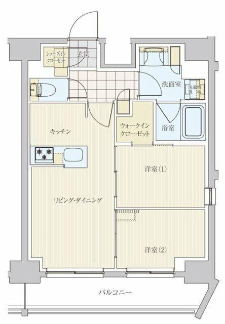 リビオメゾン戸越銀座(2LDK/15階)の間取り写真