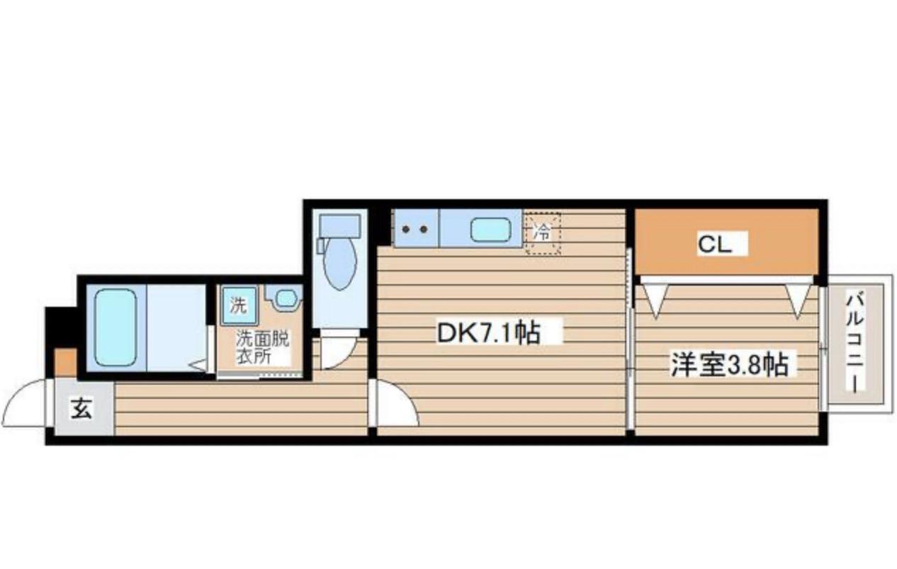 クラシア富沢(1DK/1階)の間取り写真