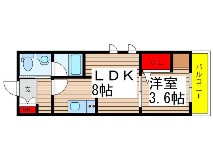 レ・ソール本八幡ベルテ(1LDK/2階)の間取り写真