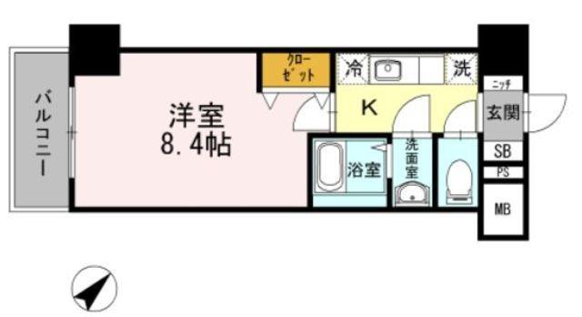 JP NOIE 早稲田(1K/3階)の間取り写真