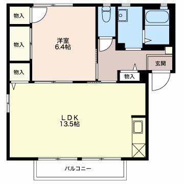 ディアコート(1LDK/1階)の間取り写真