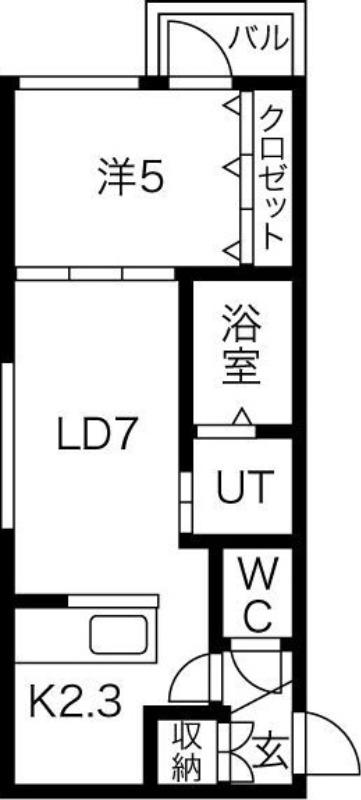 GARBO(1LDK/4階)の間取り写真