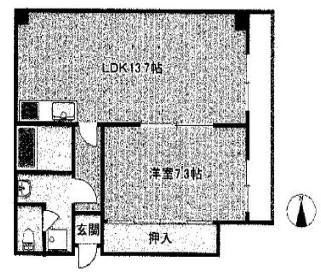 ウエストクリーク(1LDK/4階)の間取り写真