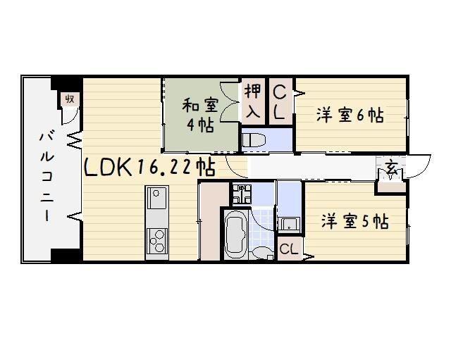 アーティックス門司ヘリテイジ(3LDK/18階)の間取り写真