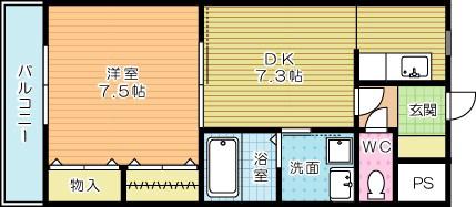 プレステージ小倉(1DK/3階)の間取り写真