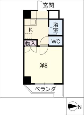 SAINTイーストOFYAMATE(1K/5階)の間取り写真