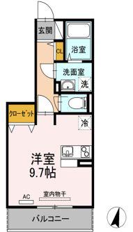 グラード入船(ワンルーム/3階)の間取り写真