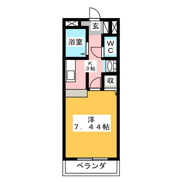 URBANCOURT野口(1K/2階)の間取り写真