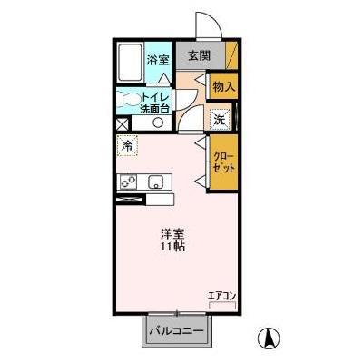 ノーベルパーク16(ワンルーム/1階)の間取り写真