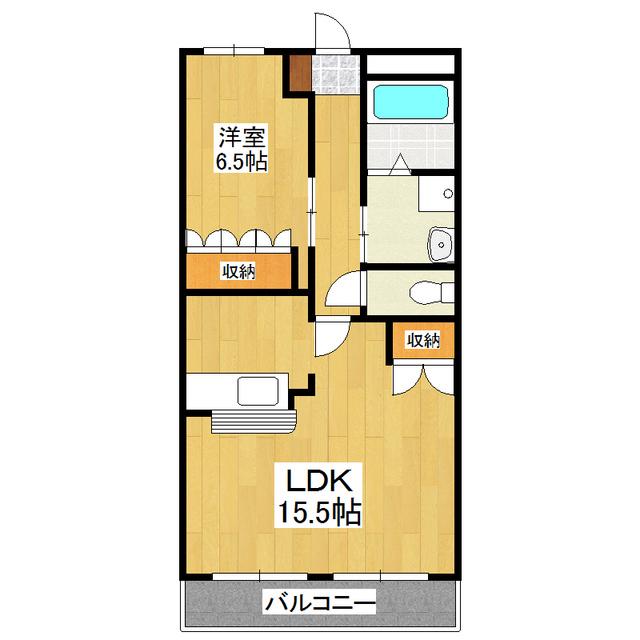 レインボーヒルズII(1LDK/2階)の間取り写真