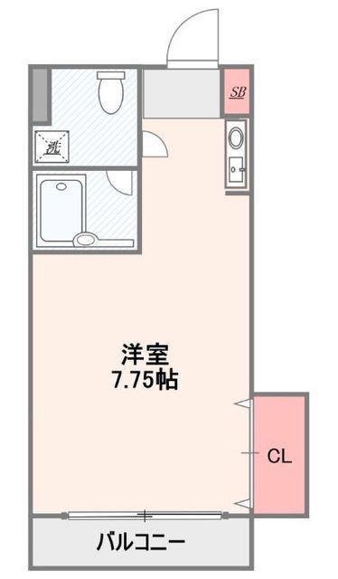 山口ビル(ワンルーム/3階)の間取り写真