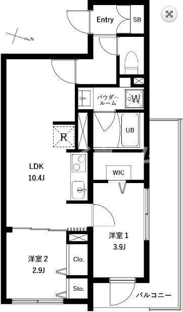 WHARF大井町ウエスト(2LDK/3階)の間取り写真