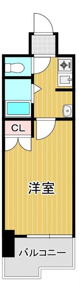 アリエス城野(1K/11階)の間取り写真