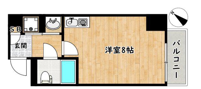 ペペル善源寺(ワンルーム/5階)の間取り写真