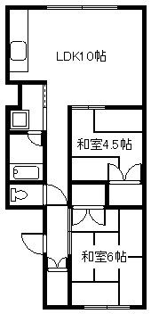 わたやマンション(2LDK/3階)の間取り写真