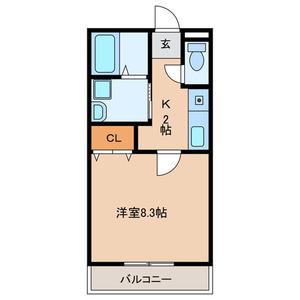 アーバニティ(1K/1階)の間取り写真