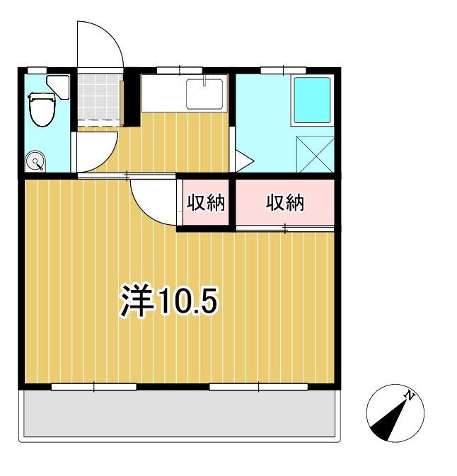 横山アパート(1K/2階)の間取り写真