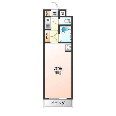 ビバリーヒルズ玉出西(1K/4階)の間取り写真