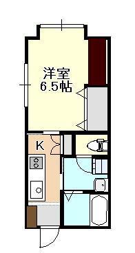 メゾン小松原(1K/2階)の間取り写真