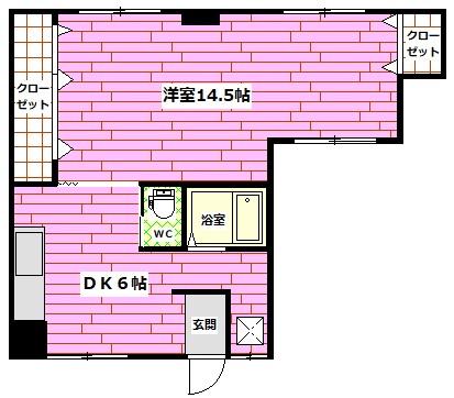 中田ビル(1DK/3階)の間取り写真