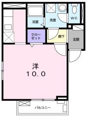 サンローレル(ワンルーム/3階)の間取り写真