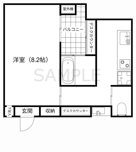 REVE大津朝倉(ワンルーム/3階)の間取り写真