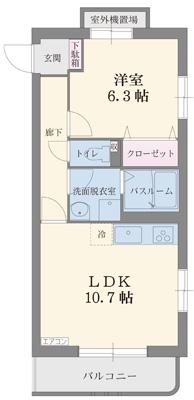 プレリュード(1LDK/4階)の間取り写真
