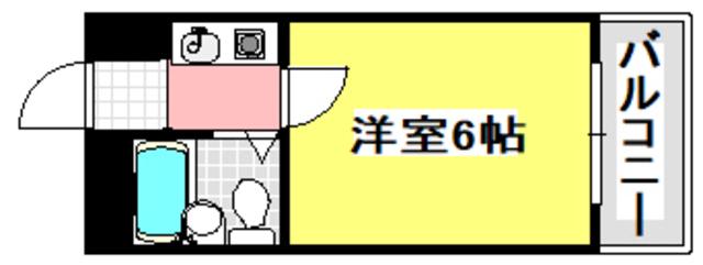 ルポ豊津(1K/4階)の間取り写真