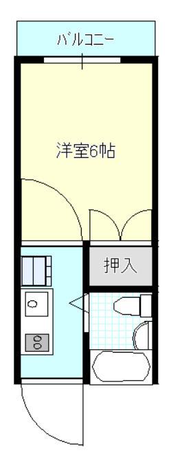 タマコート(1K/2階)の間取り写真