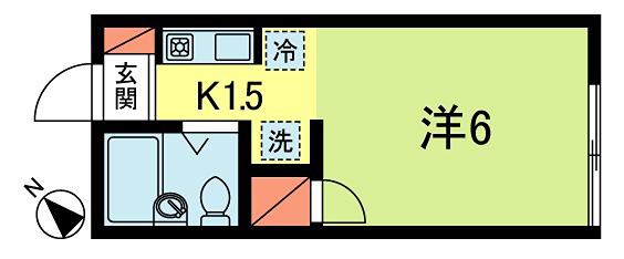 Kホームズ(1K/1階)の間取り写真
