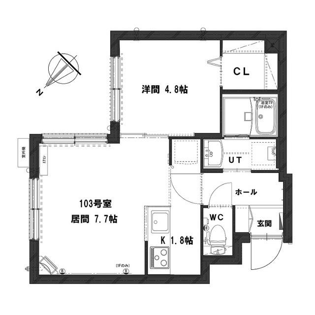グランメールTS本郷9(1LDK/1階)の間取り写真