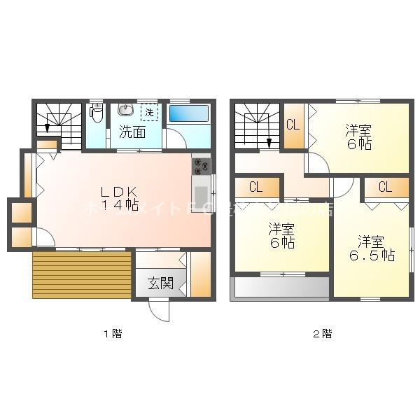 ヴィラ宮前 弐番館(3LDK/1階)の間取り写真