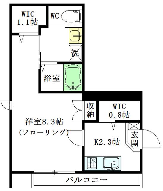 MAISON NAKANO II(1K/2階)の間取り写真