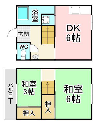 オアシス景勝苑 A(2DK/1階)の間取り写真