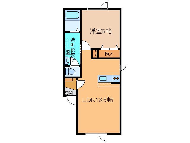 ABODO(1LDK/2階)の間取り写真