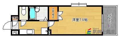 リファレンス美野島(1K/3階)の間取り写真