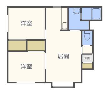 ジュネス北郷(2LDK/3階)の間取り写真