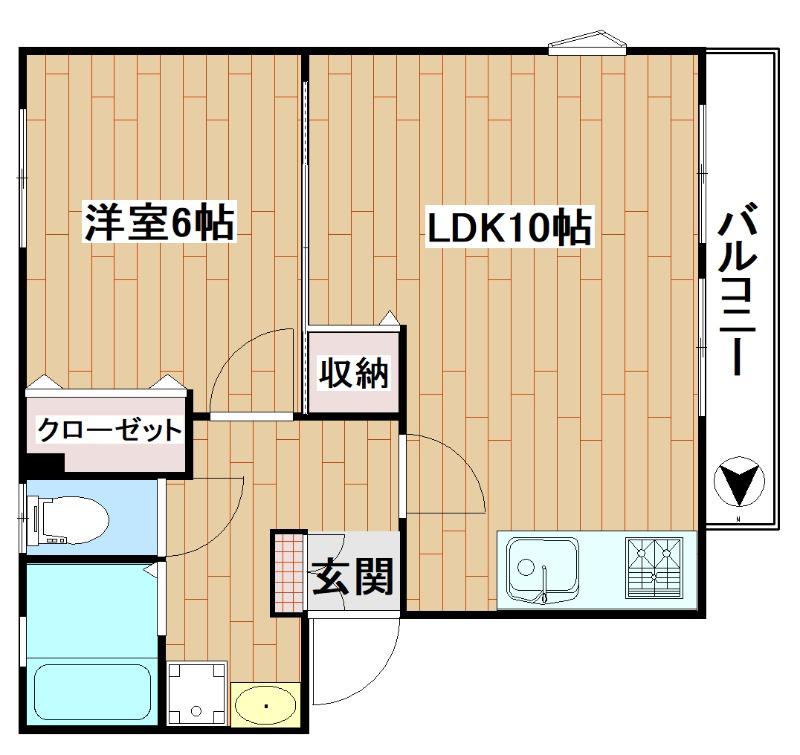 ガーデンハイム森I(1LDK/1階)の間取り写真