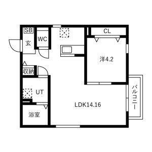 VITALIBERA(1LDK/1階)の間取り写真