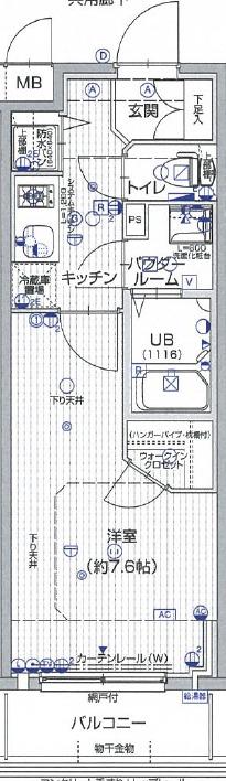 エスリード大手前(1K/2階)の間取り写真