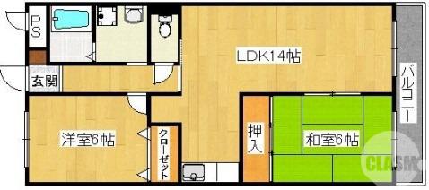 ソレアードカーサ(2LDK/2階)の間取り写真