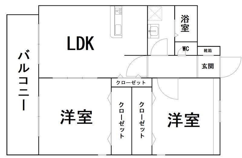 デュアラス・フレア(2LDK/5階)の間取り写真