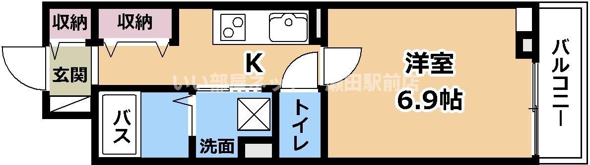 ラー カイラム(1K/2階)の間取り写真