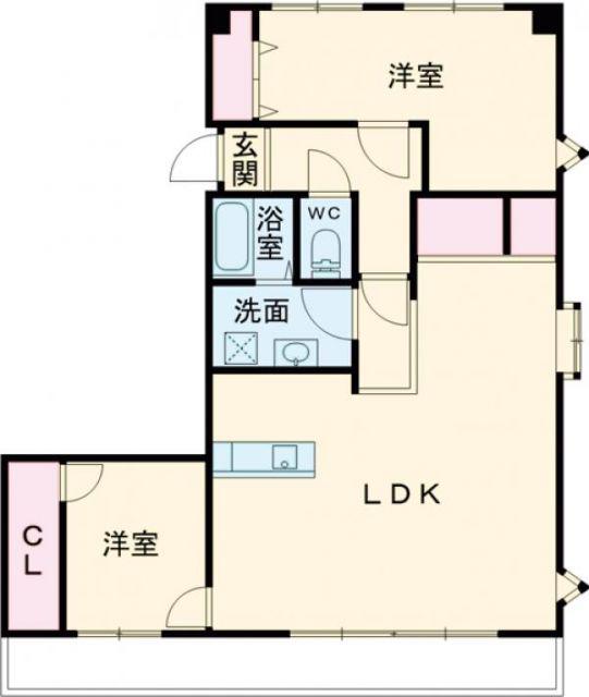 リルームス高城駅前(2LDK/5階)の間取り写真