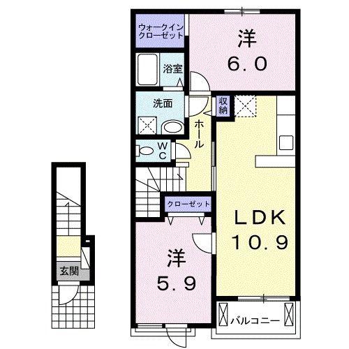 トモドリッサ カルテット(2LDK/2階)の間取り写真
