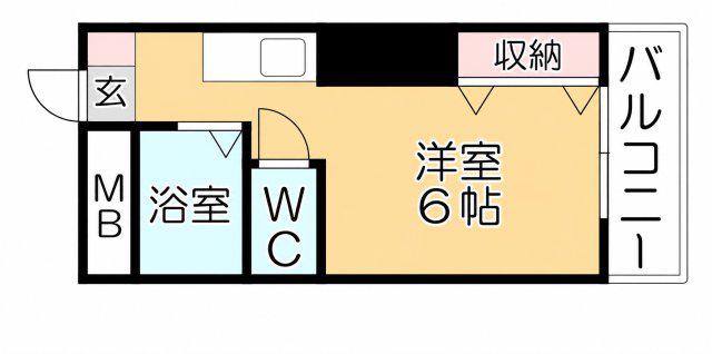 トマトハイツ(ワンルーム/3階)の間取り写真